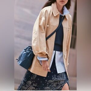 NWT Loft Modern Barn Jacket SZ Xl Cotton Zip Close Tan Color Stylish